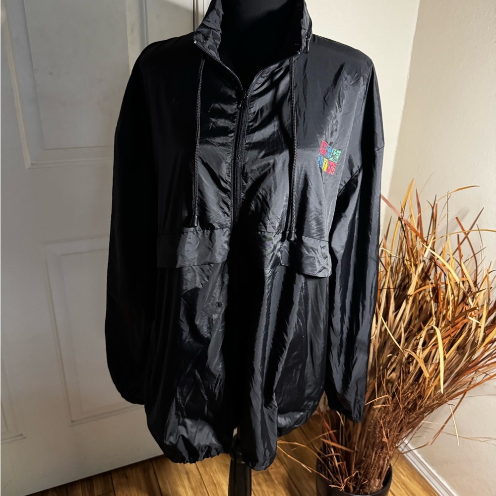 Black Windbreaker Jacket size men's large